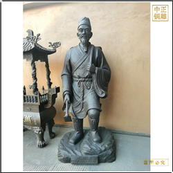 古代名醫李時(shí)珍人物銅雕塑 