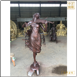 拉小提琴景觀(guān)雕塑鑄造 