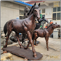 大型黃銅鑄造銅馬景觀(guān)雕塑
