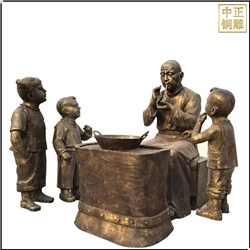 吹糖人景觀(guān)人物銅雕塑