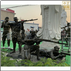 拿槍人物銅雕塑鑄造廠(chǎng)